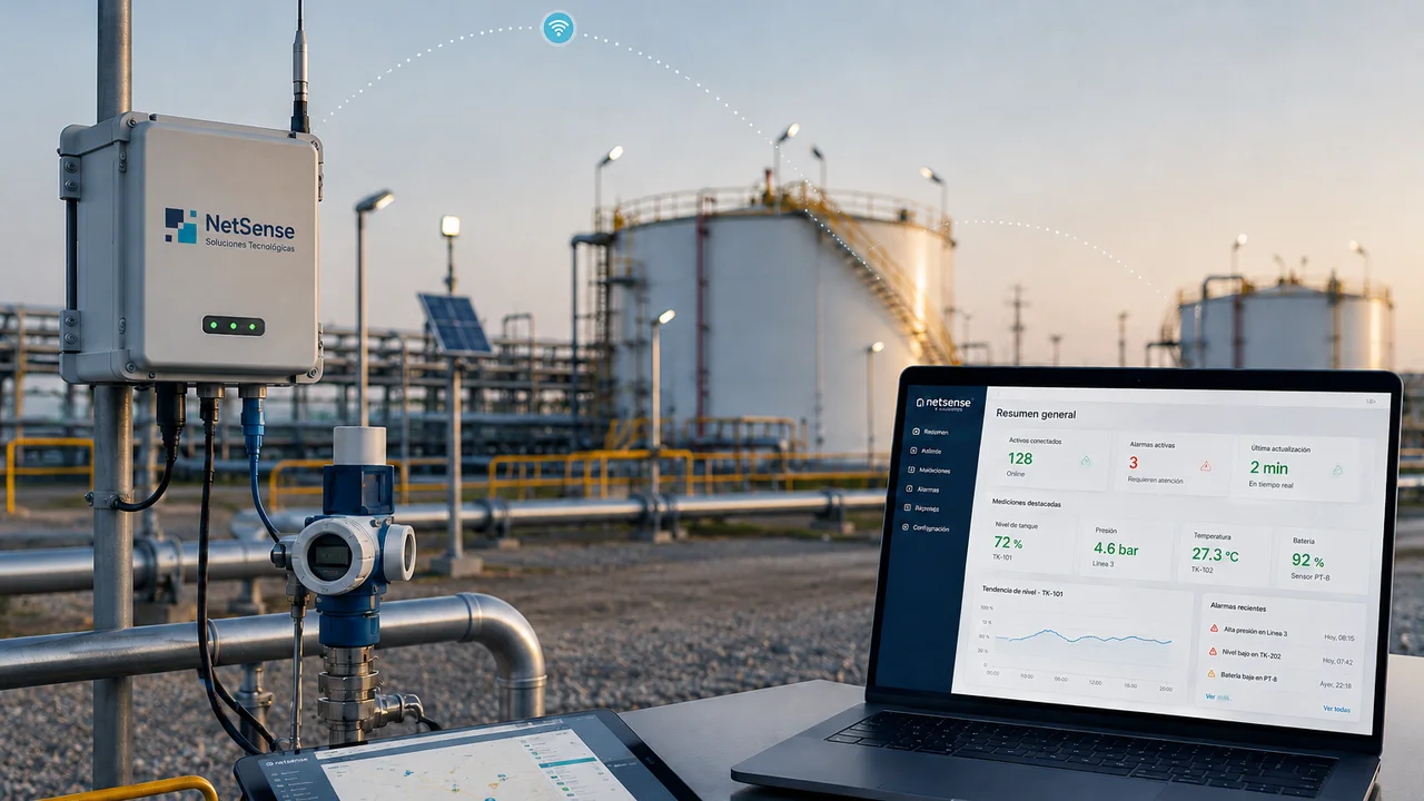 Activos industriales conectados a una plataforma de monitoreo remoto